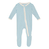 Kickee Pant Seaside Blue Gingham Footie