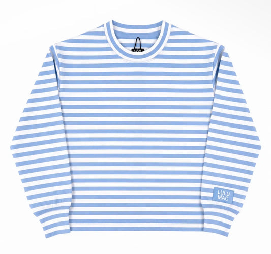 Lulu Mac Light Blue Stripe LS Top