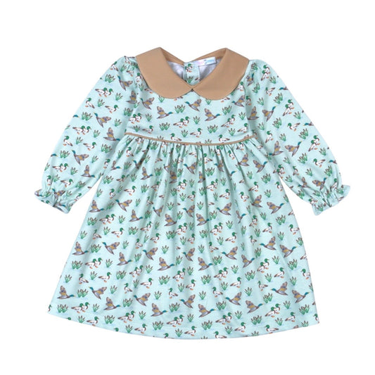 Baby Loren Mallard Ducks Scalop Collar Dress