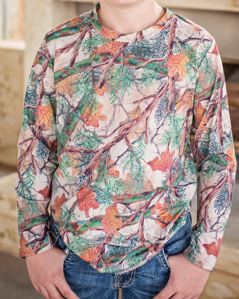 Blue Quail Hill Country Camo LS Performance Tee