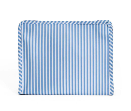 TRVL Stripe Chambray Large Roadie Zip Pouch