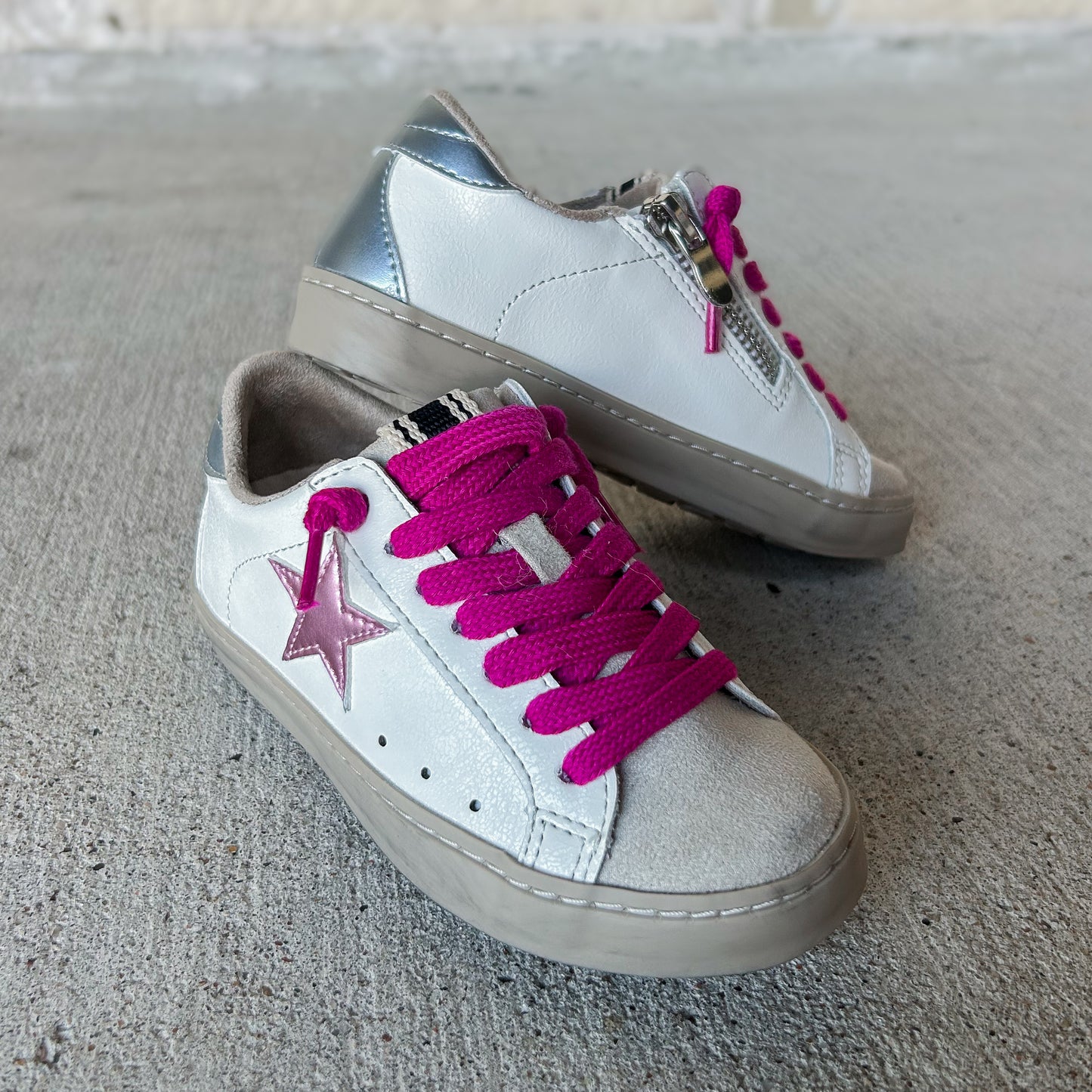 Shu Shop Paula Mini Metallic Pink & Blue Sneaker