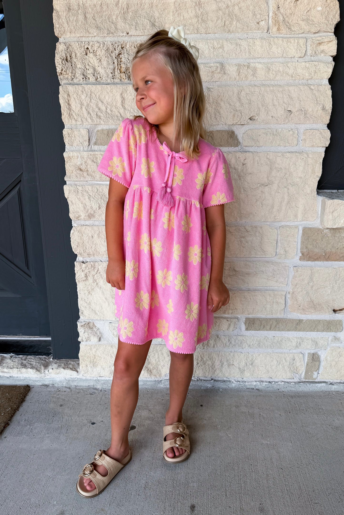 Bisby Pink Floral Terry Riviera Dress