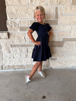 Ollie Jay Navy Puff Dress