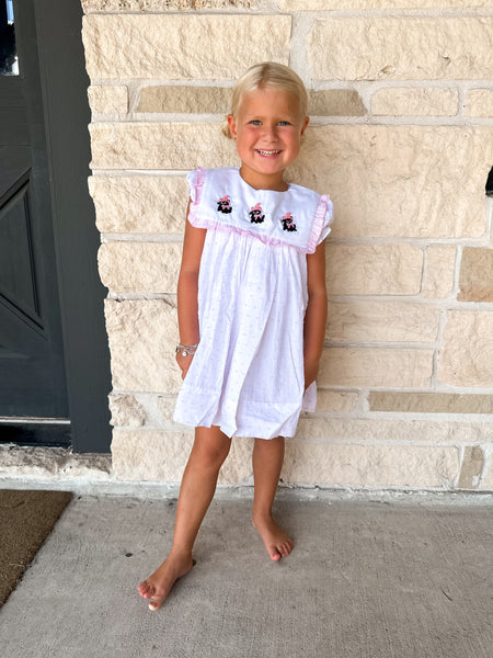Smocked Flamingo 4 in 1 Interchangeable Fall Swiss Dot Dress