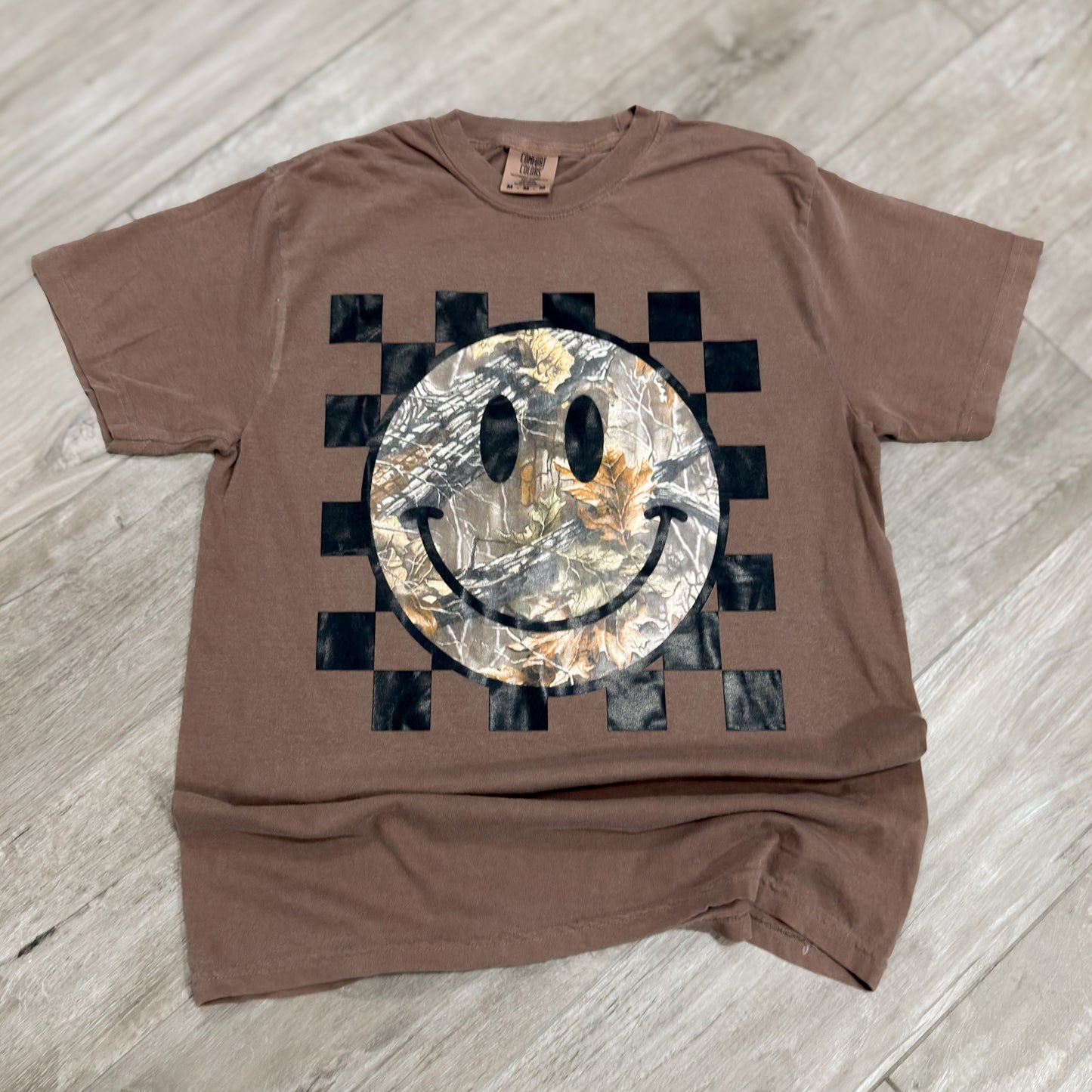 Checkered Camo Smiley Tee
