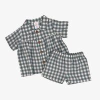 Velvet Fawn Green Plaid Macy Short Set