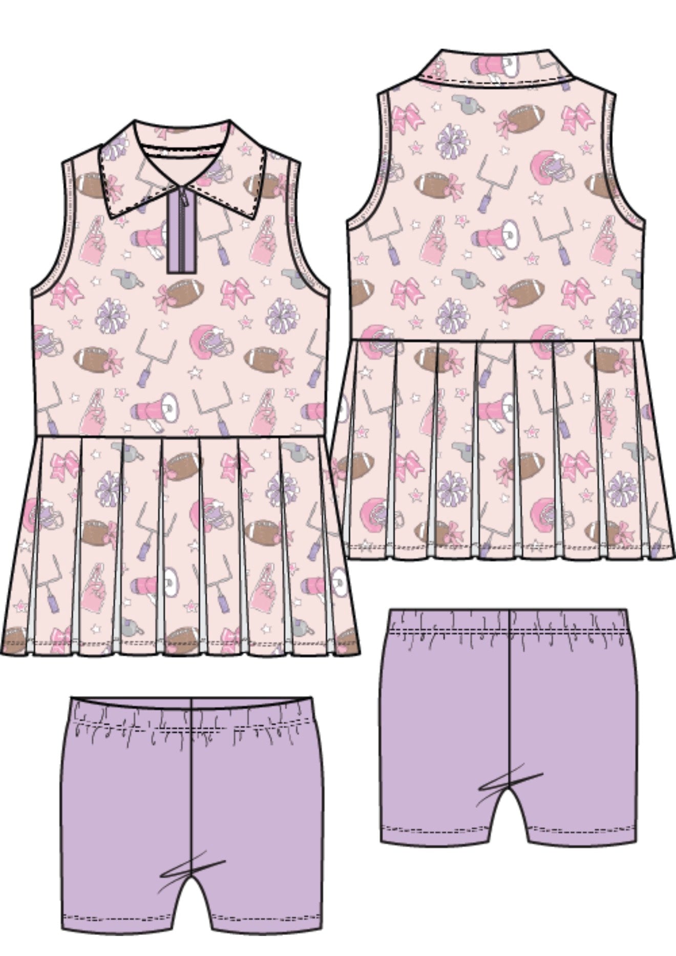 Angel Dear Football Cheer Polo Dress Set