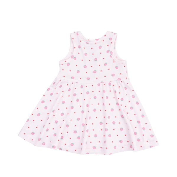 Angel Dear Strawberry Swiss Dot Dress