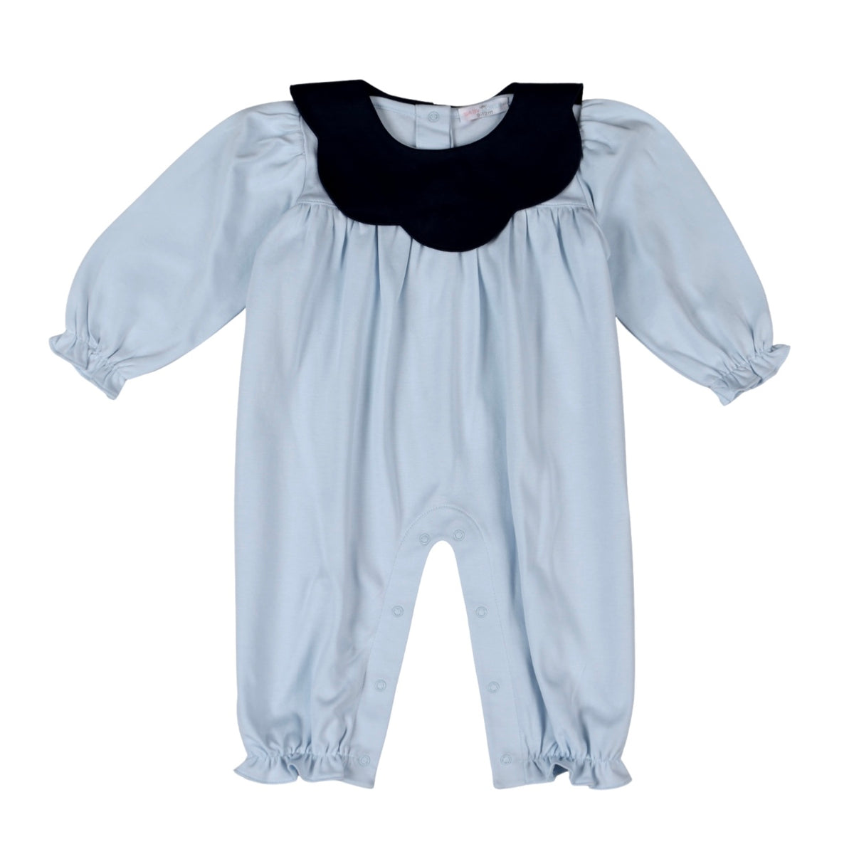Baby Loren Emily Blue Scallop Collar Romper
