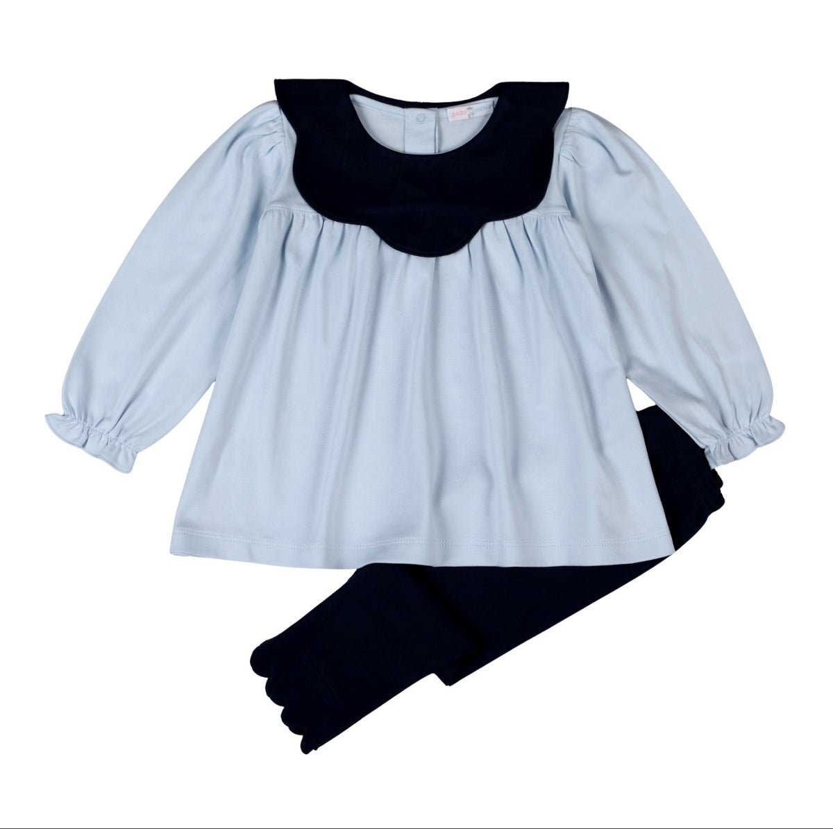 Baby Loren Emily Blue Scallop Collar Pant Set