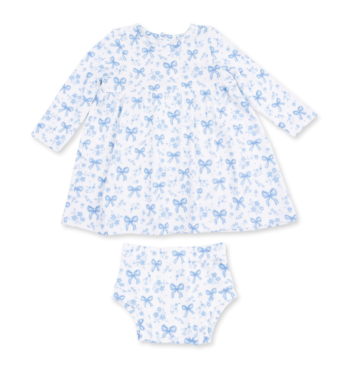 Angel Dear Blue Floral Bow Dress