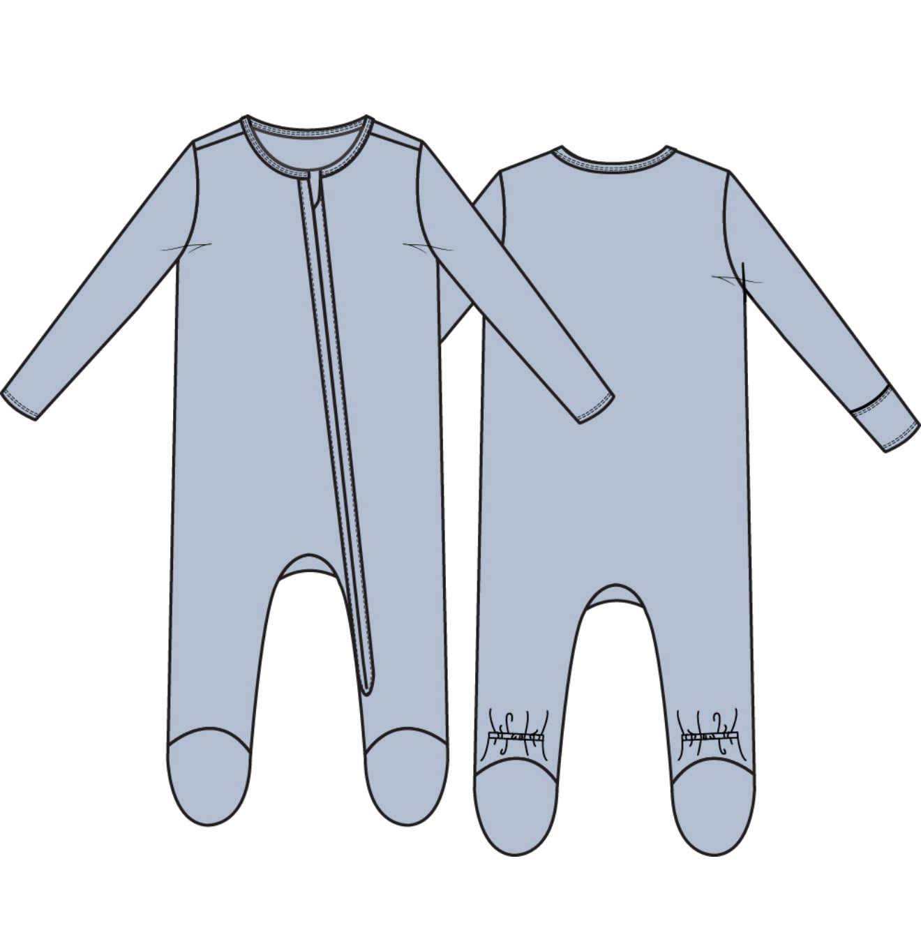 Angel Dear Sheer Blue Rib Footie