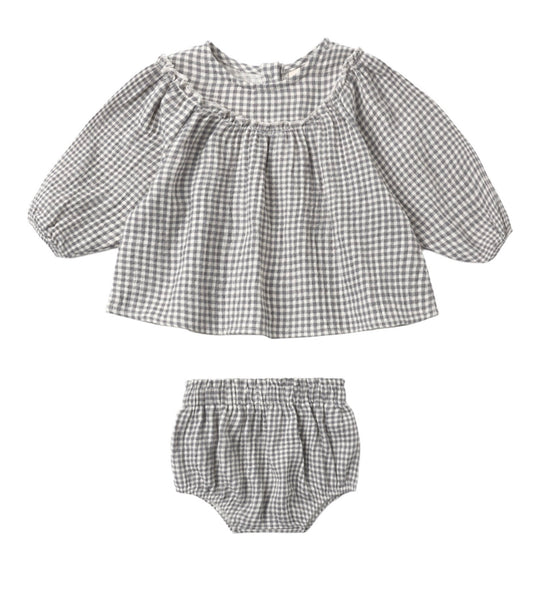 Quincy Mae Midnight Gingham Bloomer Set