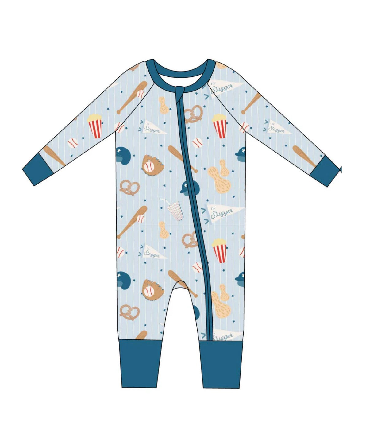Toast + Jams Blue Home Run Playsuit