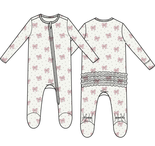 Angel Dear Bows & Hearts Footie