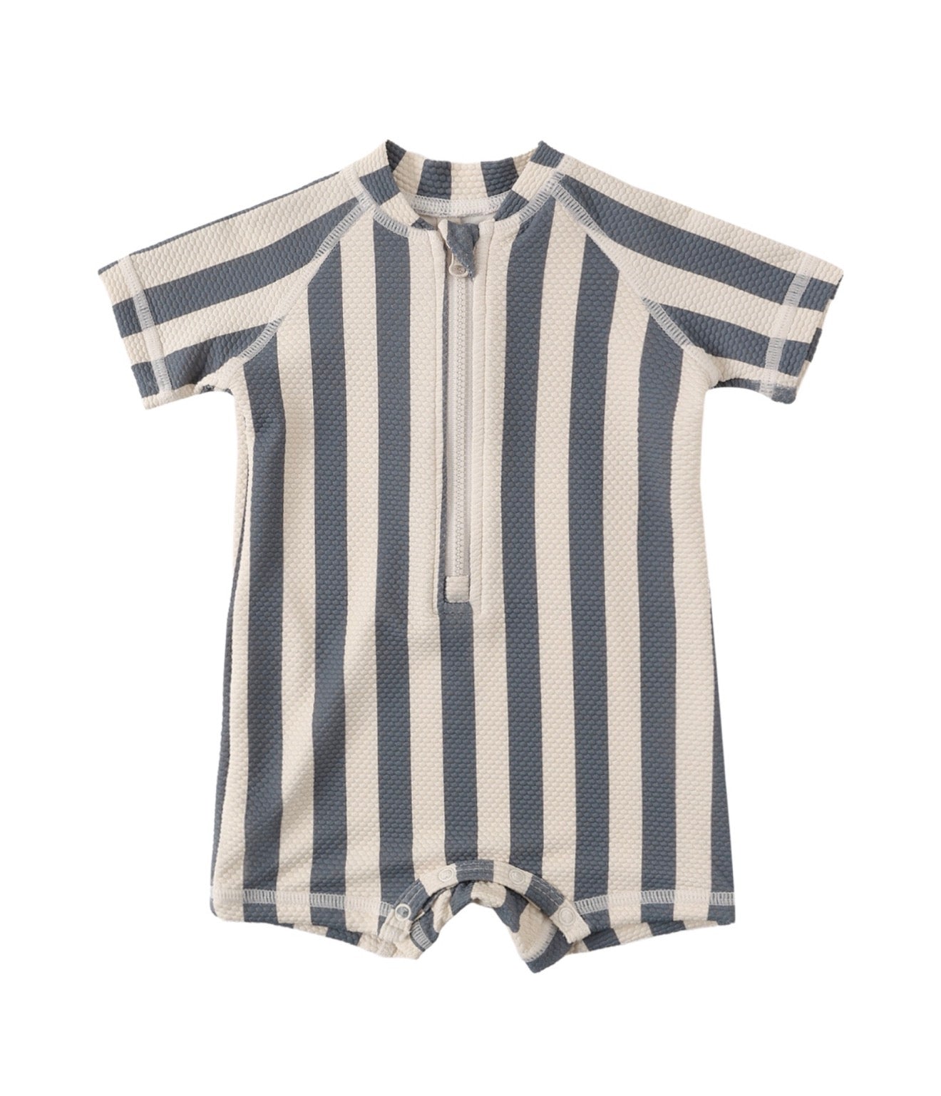 Quincy Mae Zip Retro Ocean Stripe Rashguard