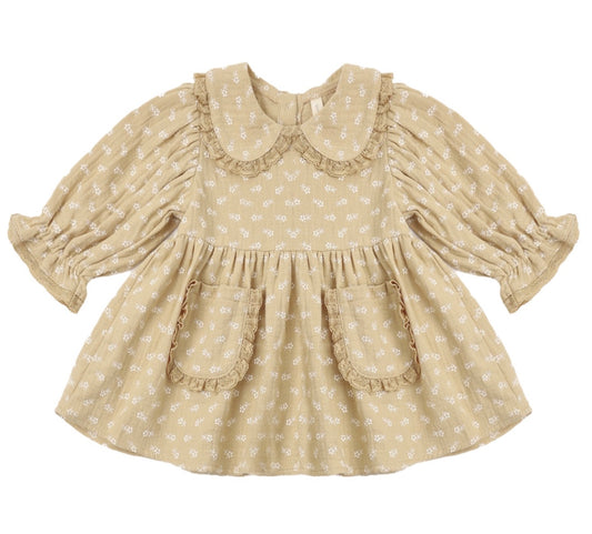 Quincy Mae Butterscotch Floral Dress