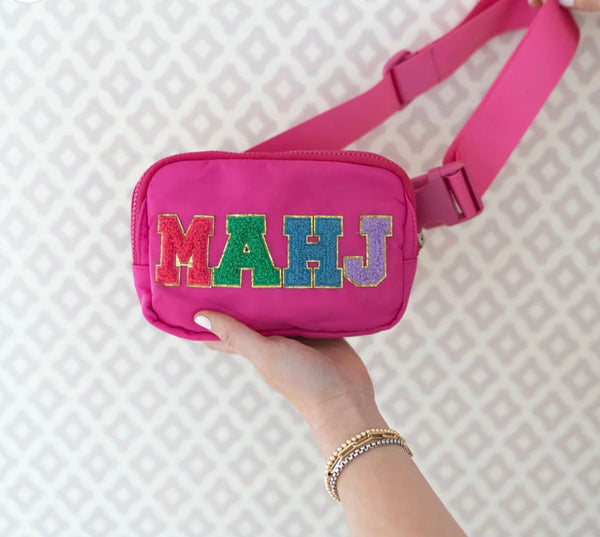 Mini Mahjer Pink “MAHJ” Tile & Travel Bag