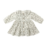 Quincy Mae Green Floral Ruffle Collar Button Dress