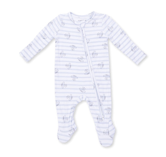 Angel Dear Airplane Stripe Footie