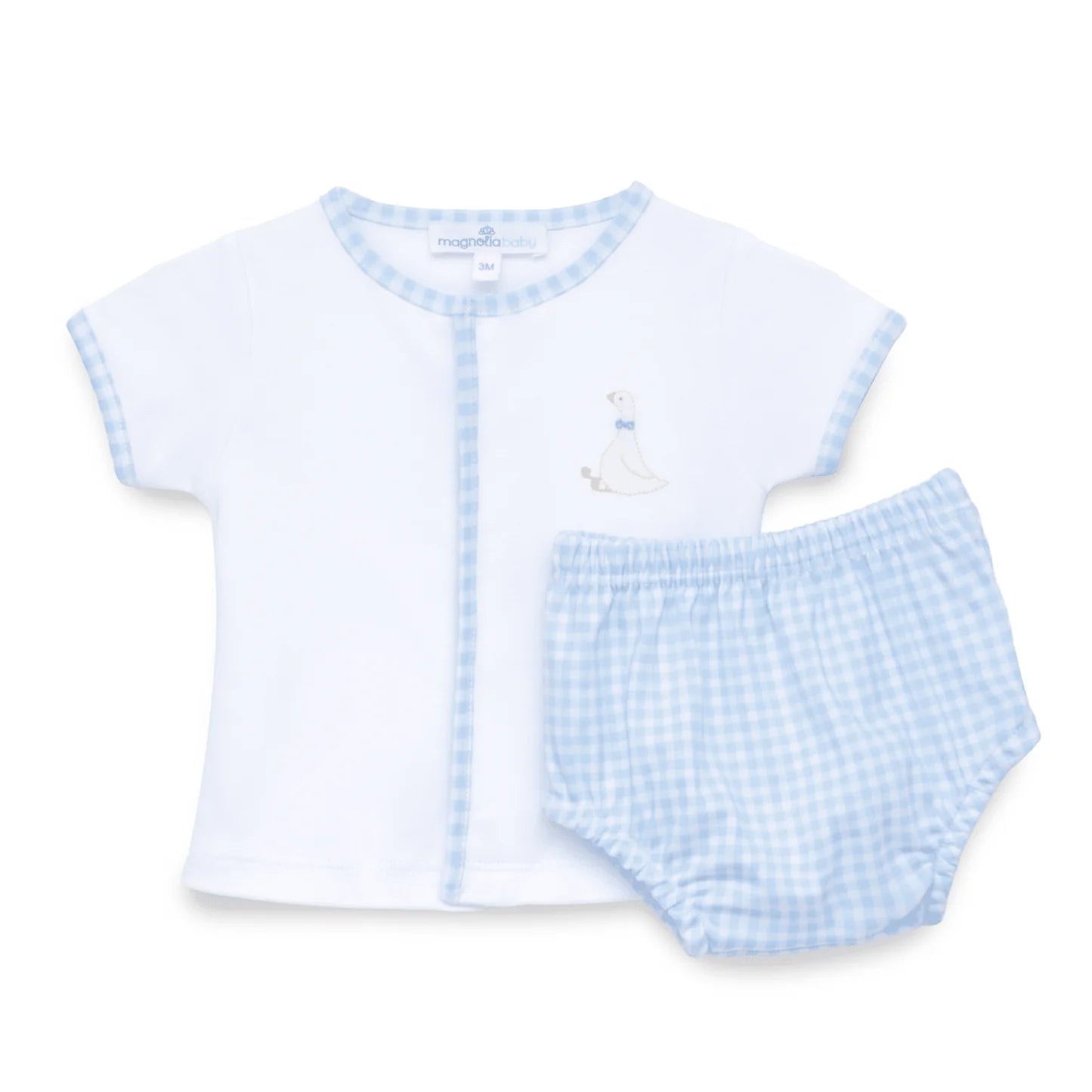Magnolia Baby Blue Silly Goose Diaper Cover Set