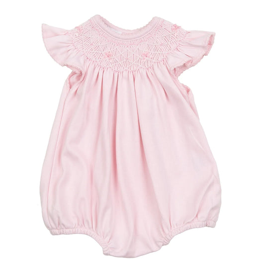 Magnolia Baby Amelia’s Classics Pink Flutter Sleeve Bubble