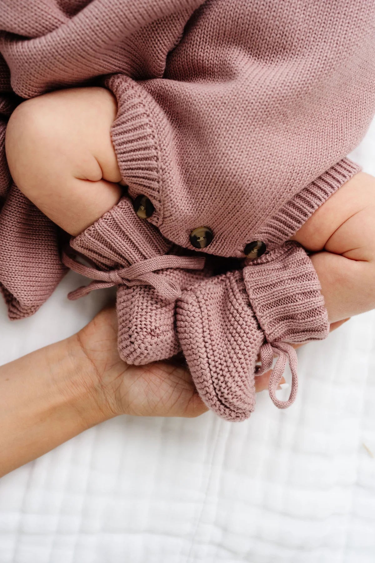 Lou Lou Mauve Knit Booties