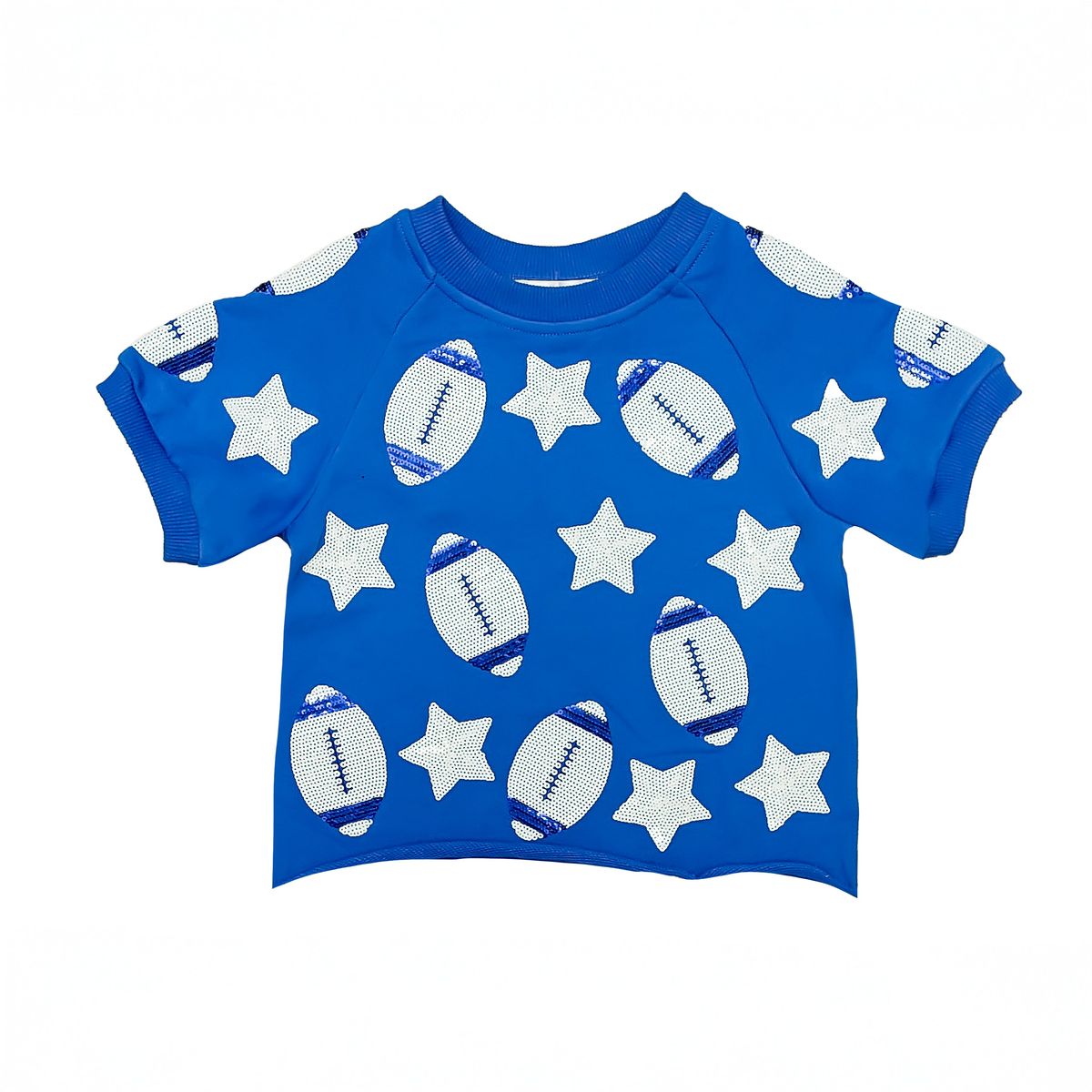 Belle Cher Royal Sequin Football Top