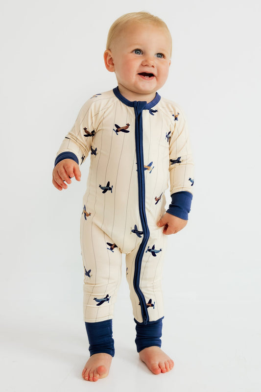 IMJ Airplane Zipper Romper