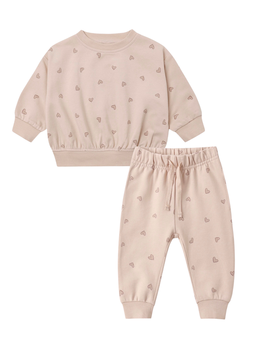 Quincy Mae Heart Sweat Set