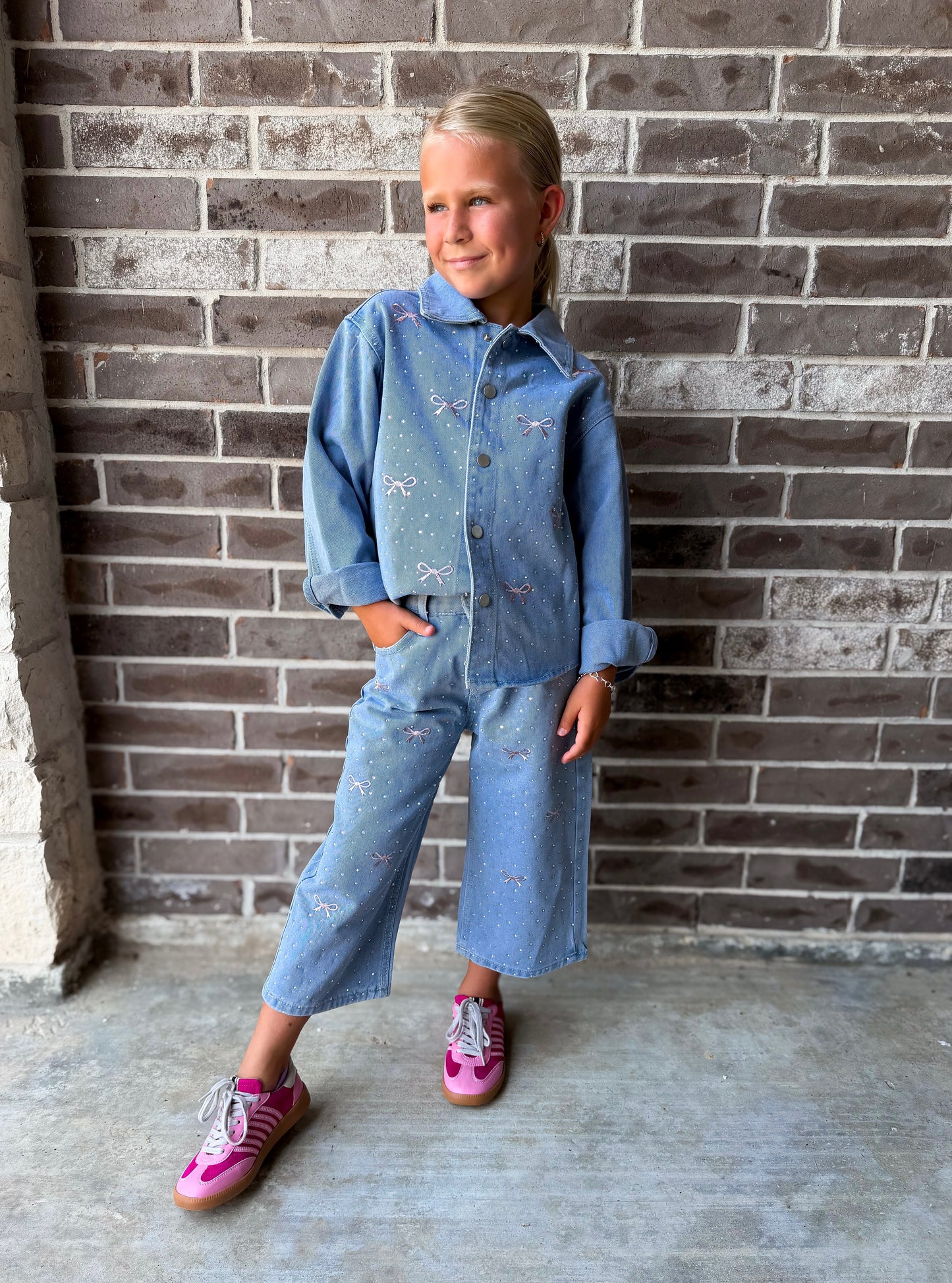 Mabel & Honey Denim Rhinestone Jacket