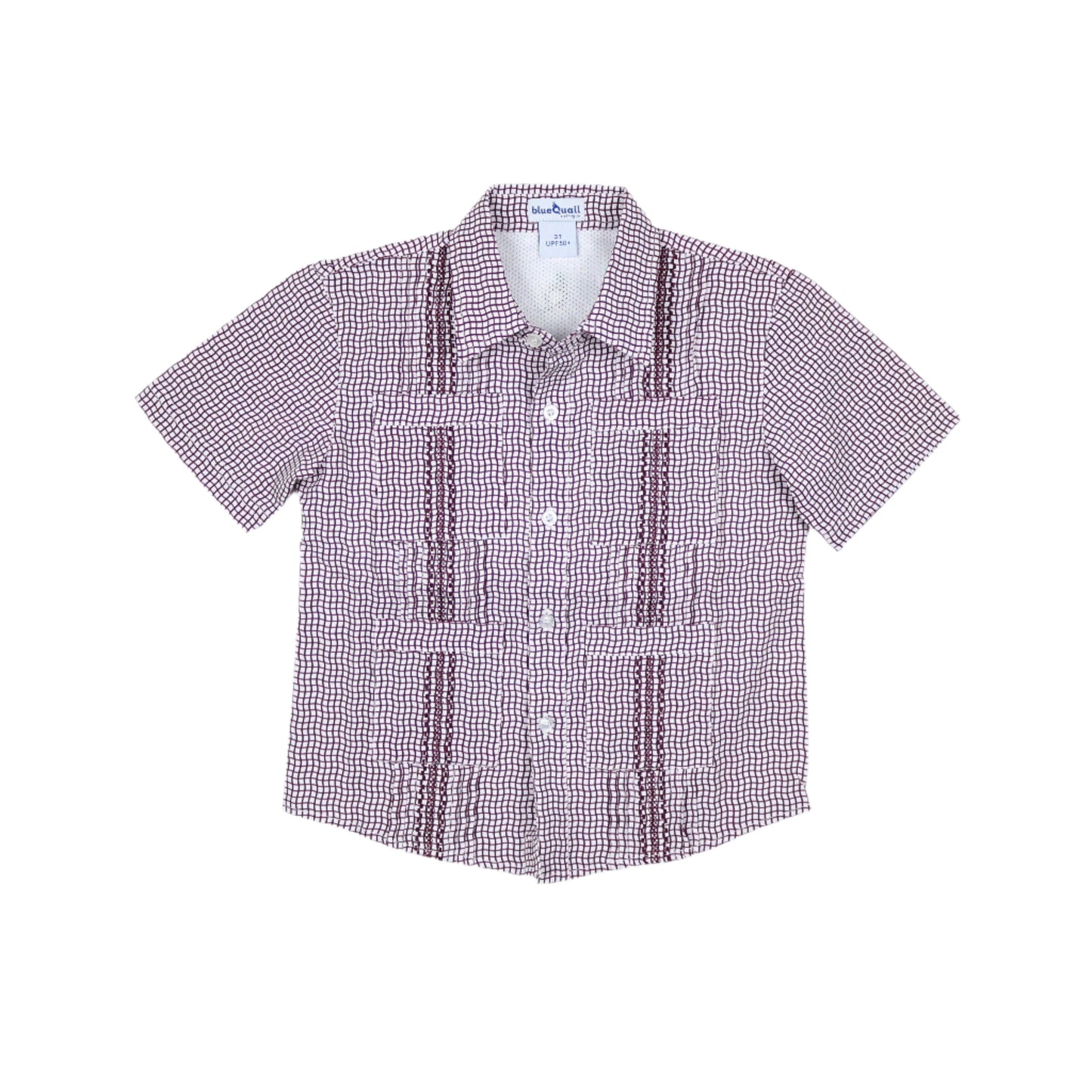 BlueQuail Maroon Guayabera SS Shirt