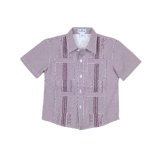 BlueQuail Maroon Guayabera SS Shirt