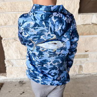 Prodoh Blue Camo Tuna LS Hoodie Performance Tee