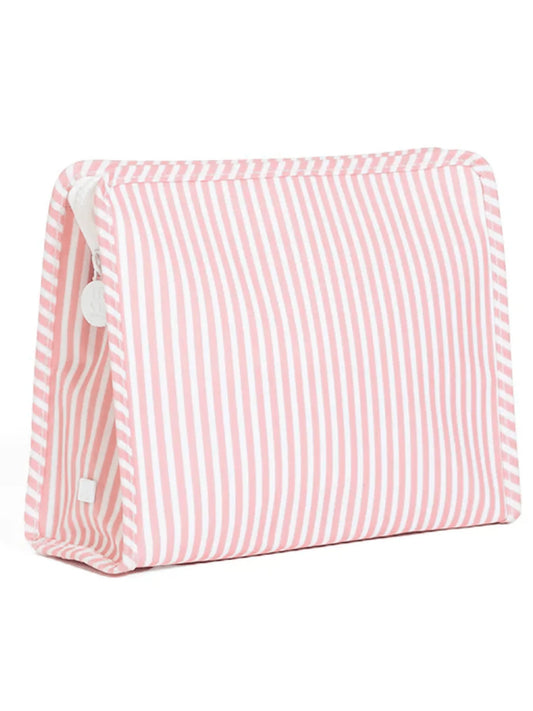 TRVL Dusty Rose Stripe Medium Roadie Zip Pouch