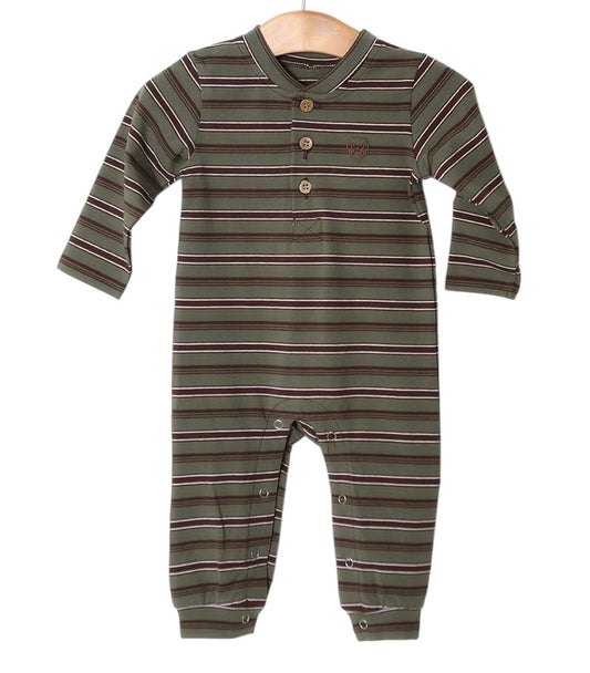 Millie Jay Olive + Brown Romper