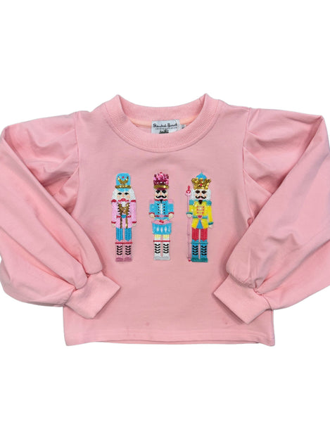 Pink Puff Sleeve Nutcracker Sweatshirt