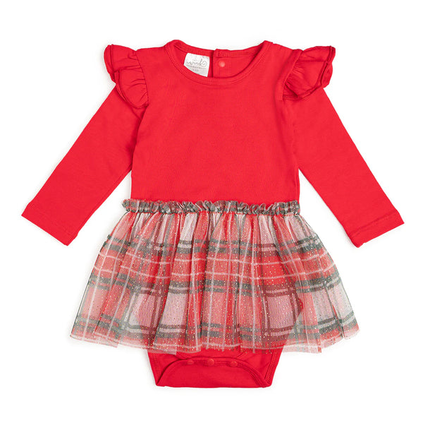 Sweet Wink Plaid Tutu Bodysuit