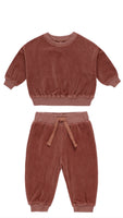 Quincy Mae Cranberry Velour Set