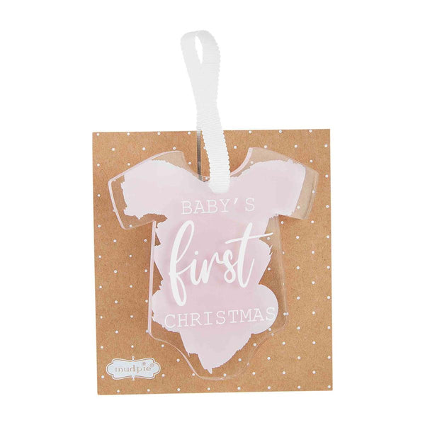 Mud Pie Baby’s First Pink Christmas Ornament