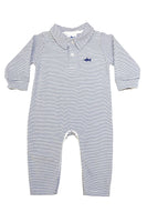 Saltwater Boys Navy Stripe Polo Romper