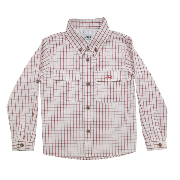 Saltwater Boys Red Plaid Flagler Fishing Shirt