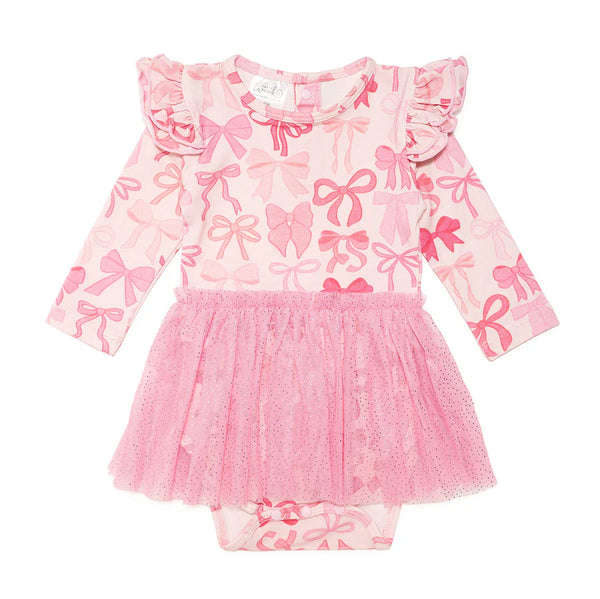 Sweet Wink Coquette Bow LS Tutu Bodysuit