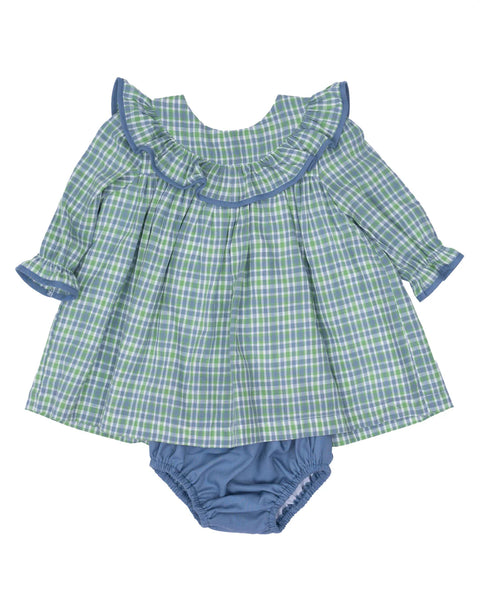 The Oaks Layla Bluegrass Plaid Bloomer Set