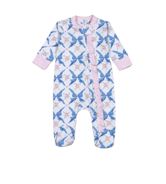 Baby Loren Pretty in Bows Ruffle Footie