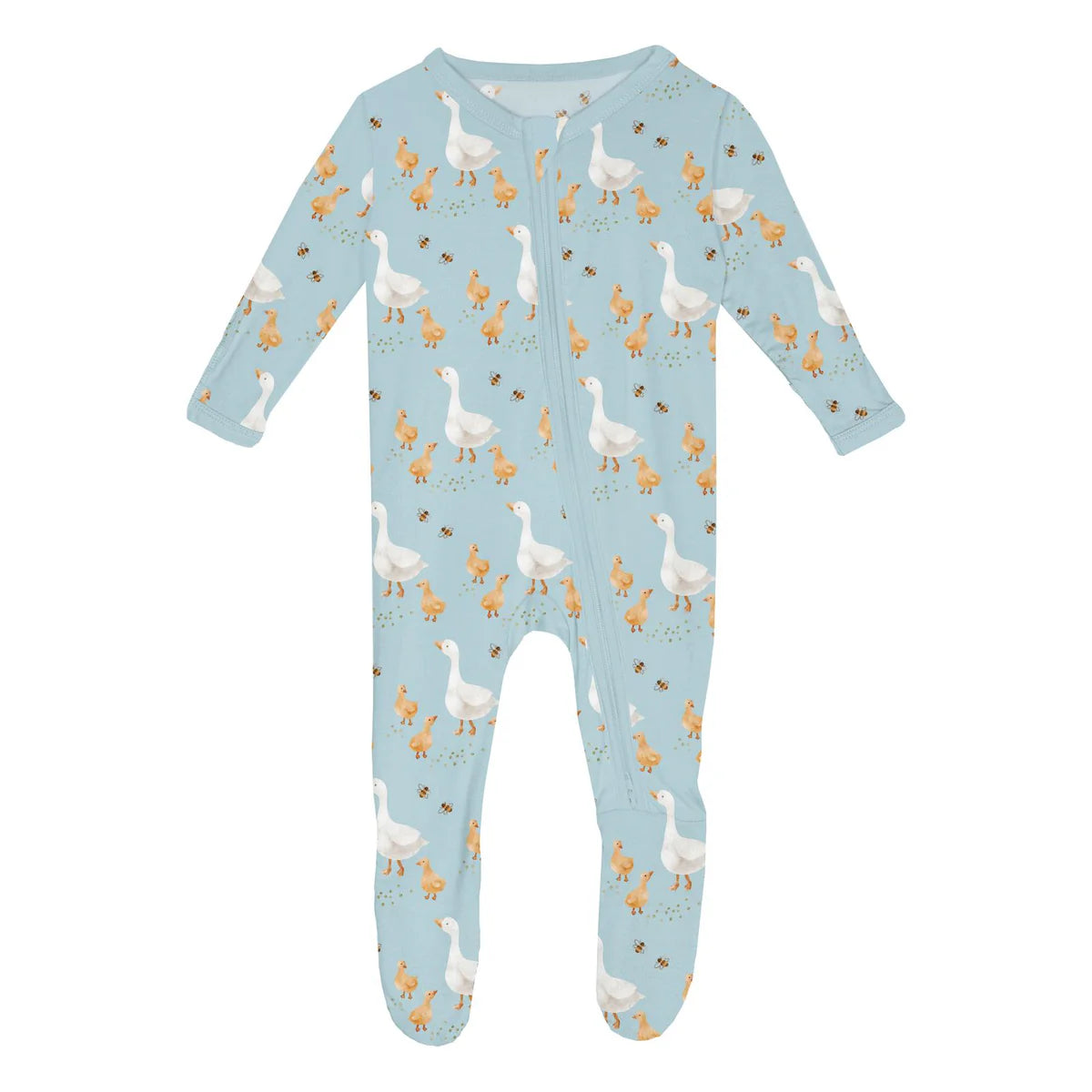 Kickee Pant Spring Sky Feeding Ducks Footie