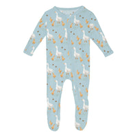 Kickee Pant Spring Sky Feeding Ducks Footie