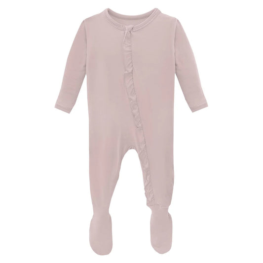 Kickee Pant Baby Rose Ruffle Footie