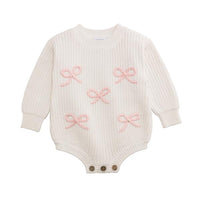 Mud Pie Bow Chainstitch Sweater Bubble